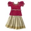 Readymade Embroidered Kids Lehenga for Girls Kerala South Indian Pattu Pavadai Langa for Kids