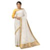 Kerala Kasavu Saree for Women with Rich Pallu Design and Unstitched Blouse Piece