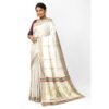 Kerala Kasavu Saree for Women with Rich Pallu Design and Unstitched Blouse Piece