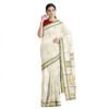 Kerala Kasavu Saree for Women with Rich Pallu Design and Unstitched Blouse Piece